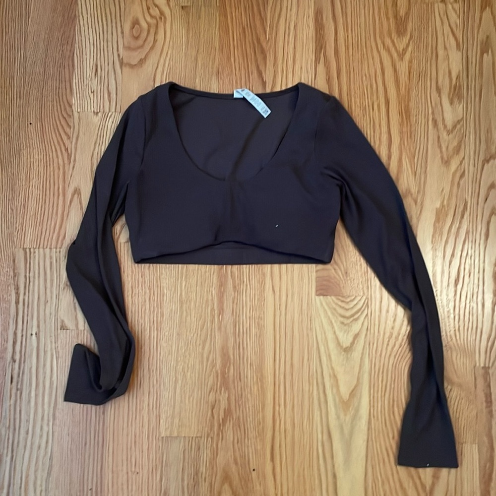 alo plum crop top